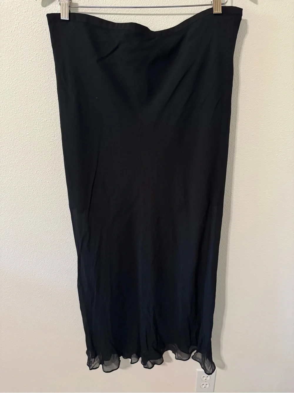 J Crew New Gwyneth Chiffon Midi Skirt Black Sheer Short Slip Whimsigoth 2024-L